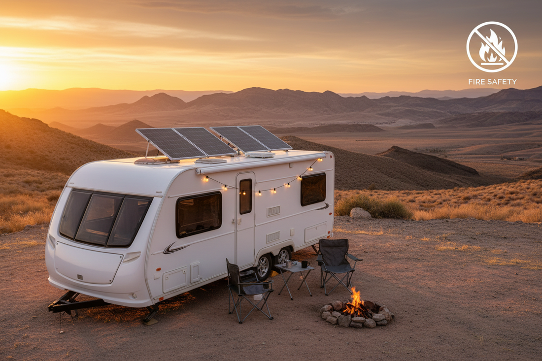 Caravan & RV Lithium Battery Fire Safety Guide 2026 | EV Fire Solutions