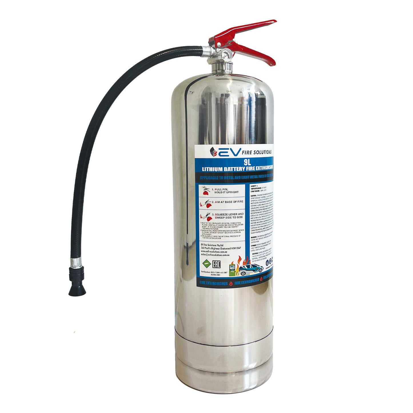 9L EV Fire Extinguisher suitable for lithium-ion battery fires