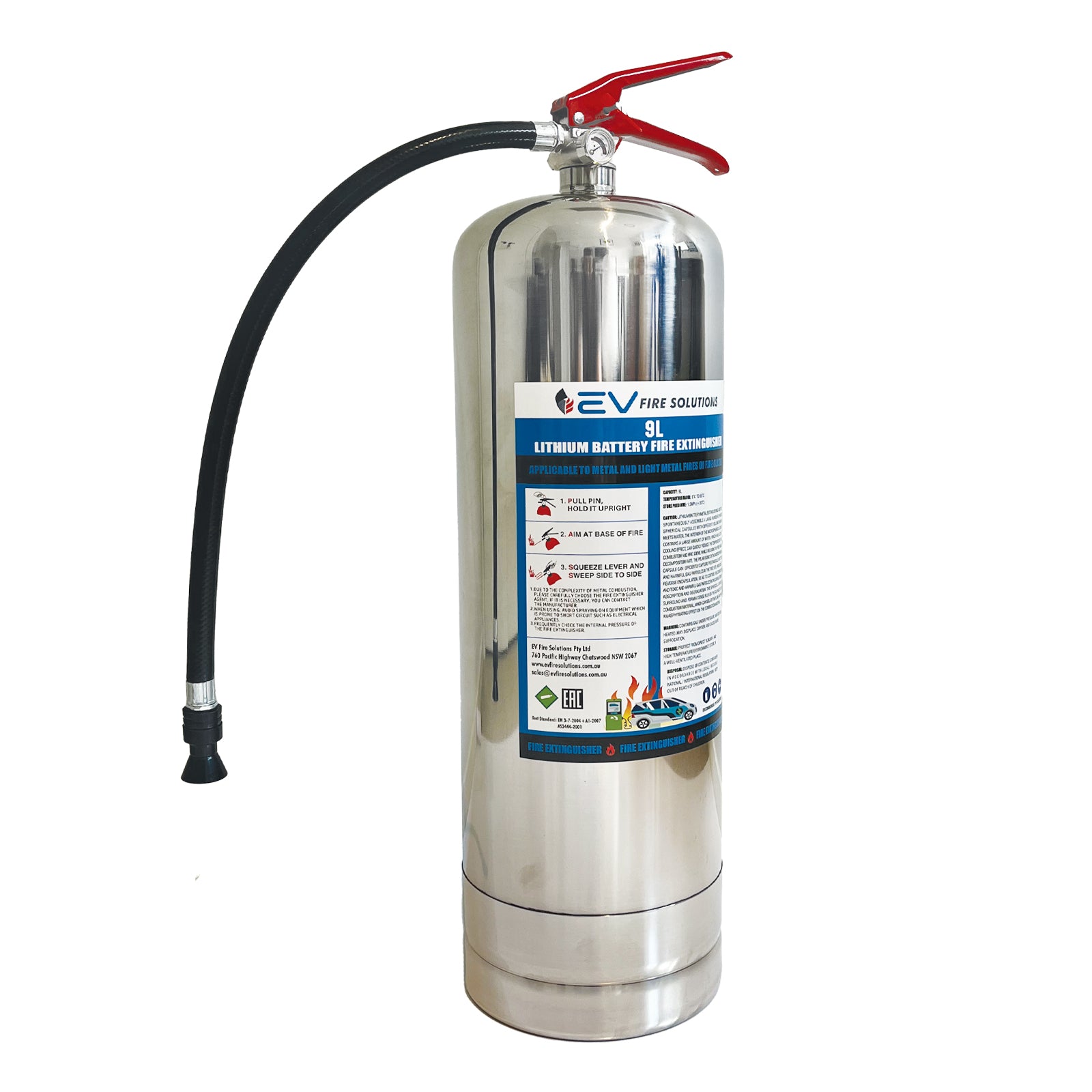 9L EV Fire Extinguisher suitable for lithium-ion battery fires