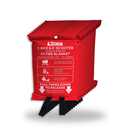 EV Fire Blankets for E-Bike and E-Scooter Lithium-ion Battery Fires: 10 Pack