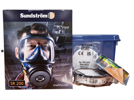 Sundström SR 200 Full Face Respirator Kit with ABEK1 + P3
